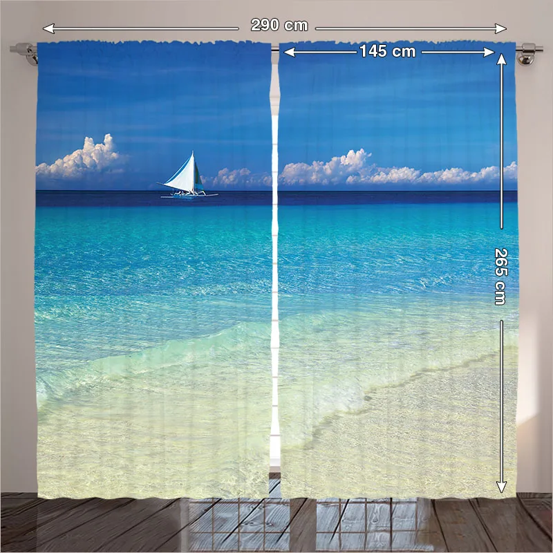 Blue Curtains Living Room Bedroom Tropic Beach Philippines