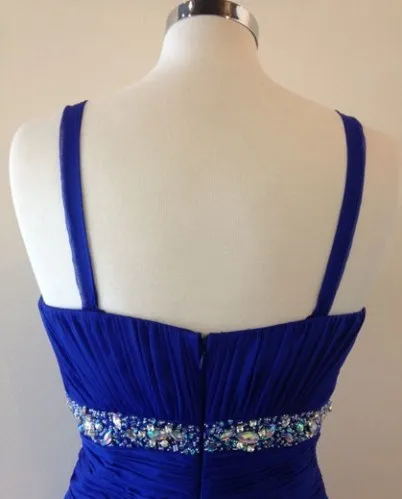 Бесплатная доставка Новая мода 2018 Макси vestido formales Длинные платье для выпускного вечера Кристалл Королевский Синий Выпускные платья
