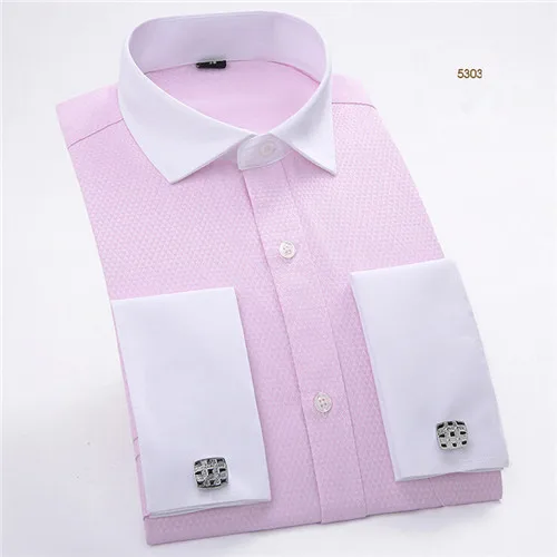 5303 VISADA JAUNA, весна-осень, мужская рубашка, одноцветная, для бизнеса, Camisa Social Masculina, брендовая одежда, облегающая мужская одежда N880 - Цвет: 5303