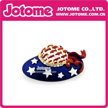 

100pcs/lot 30mm/1.2inch July 4th Hat Pin American Flag Crystal Pin Brooch