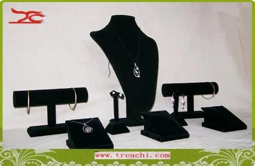 10 шт. набор украшений, черное бархатное ожерелье, подвеска, серьги-гвоздики, браслет, органайзер для хранения, выставочный стенд, набор