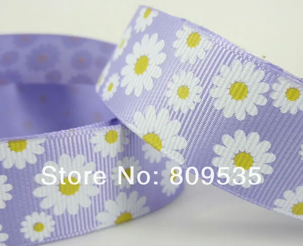 Горячая~ 50 ярдов "(25 мм) Хризантема шаблон Grosgrain лента для скрапбукинга