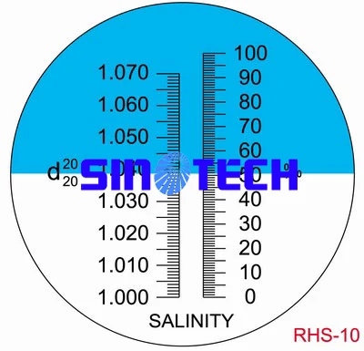 Ручная соленость 0-10%(0-100ppt) brine аквариум рефрактометр RHS-10ATC(синий захват
