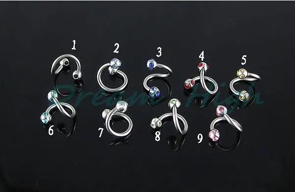 Новое поступление винт Пронзительный jewelry нос кольцо пупка Украшения для тела 316L хирургические Сталь 24 шт./лот Бесплатная доставка