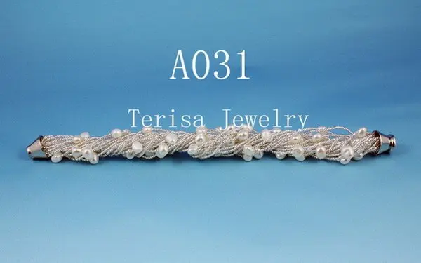 A031, Класса aaa. Естественная фреш вода жемчуг размер : 8 мм. 24 шнурок. Цвет : белый цвет. Моде Bracelet.1pcs / много