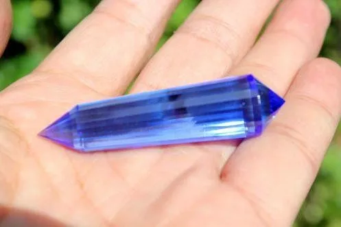 24 Двусторонняя декоративный кристалл/украшение для дома из искусственных волос темно-синий кристалл кварца натуральный кварцевый кристалл 15g