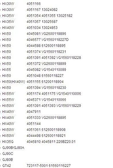 HX55 3593609 3593608 3593607 3593606