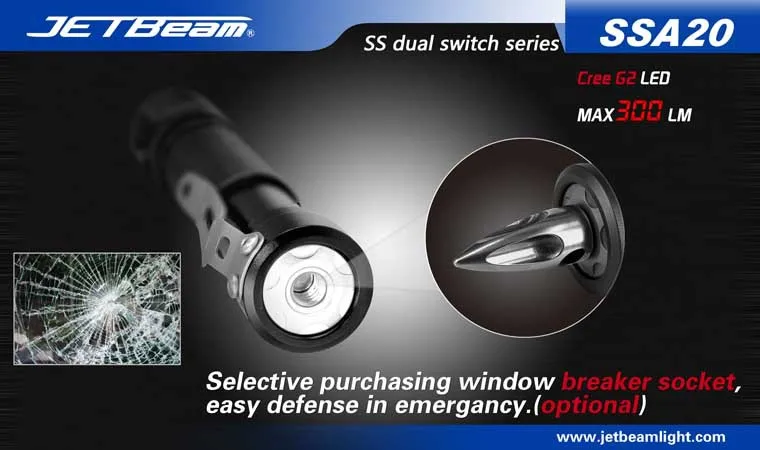 JETBeam SSA20 CREE G2 LED 300 люмен фонарик ежедневно EDC факел Совместимость с 2* АА батареи