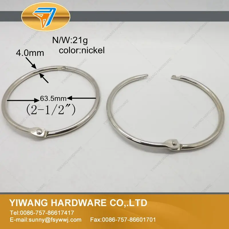 64mm Aliexpress hot sale O ring photos collection ring nickel plating office binding ring book ring - Цвет: 64mm