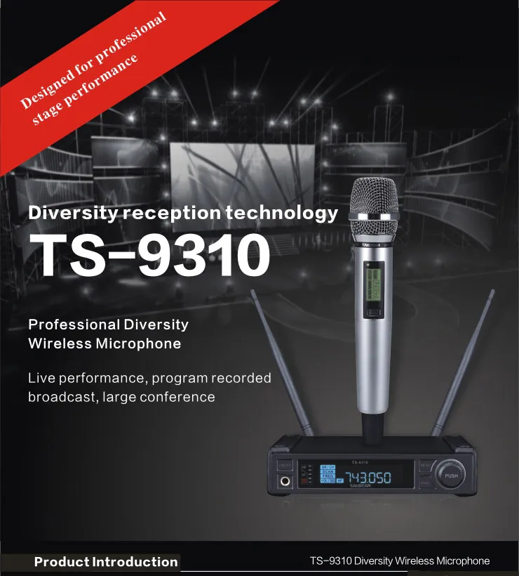 Takstar профессиональное разнообразие UHF беспроводной микрофон TS-9310 профессиональный микрофон для живой производительности/большой конференции
