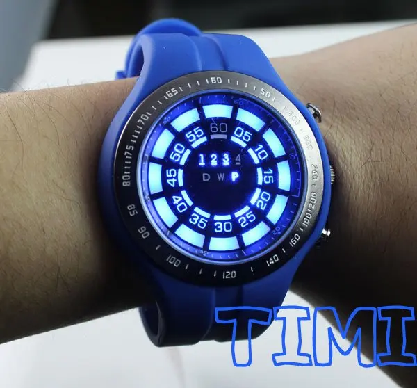 TVG Shark Blue Binary LED Watch Mens Sport Diving Digital Wrist Watch 2012 NEW