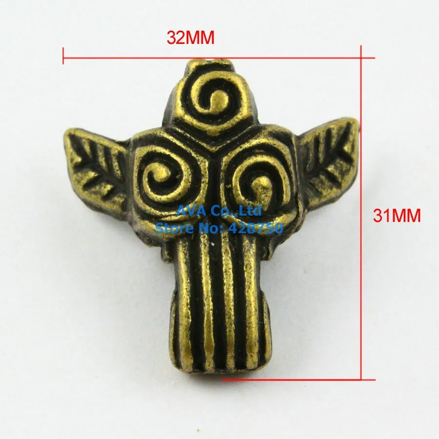 4 шт. античная латунь Jewelry Box Ноги животных Box ног 32x31 мм