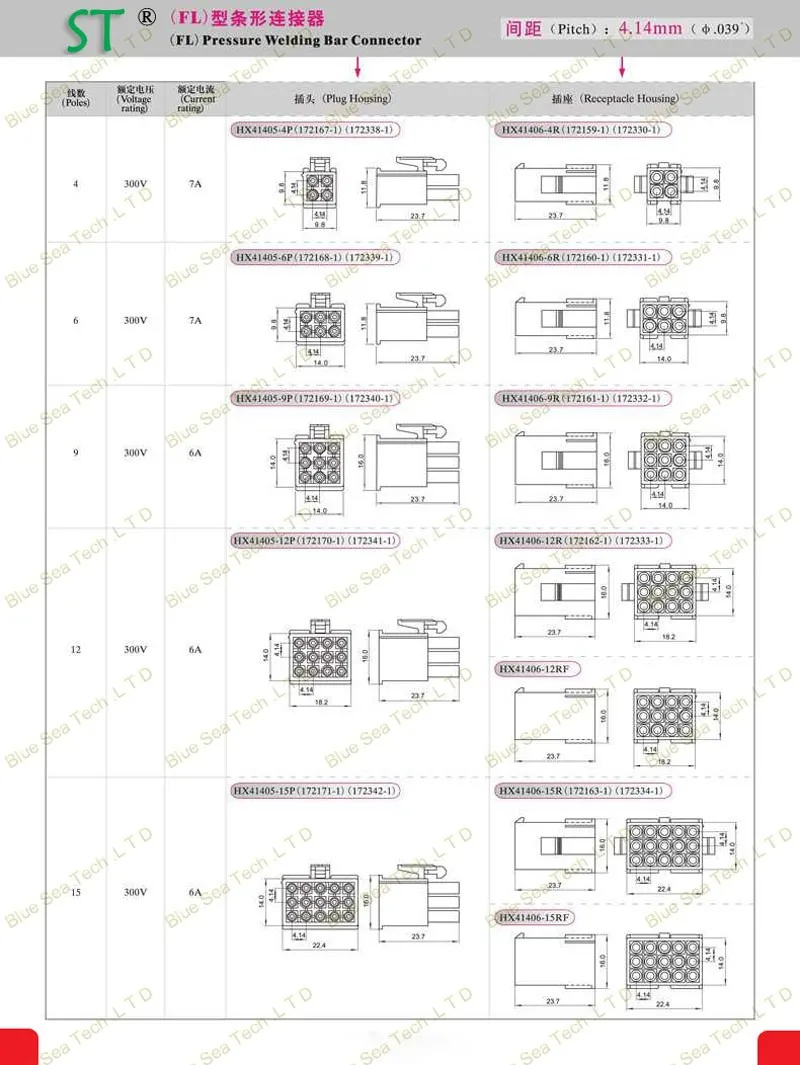 Бесплатная доставка 100 комплектов = 800 шт FL4.14-3P 3 Pin/way 4,14 мм комплект электрических разъемов (корпус + терминал) для автомобиля/лодки/мотоцикла