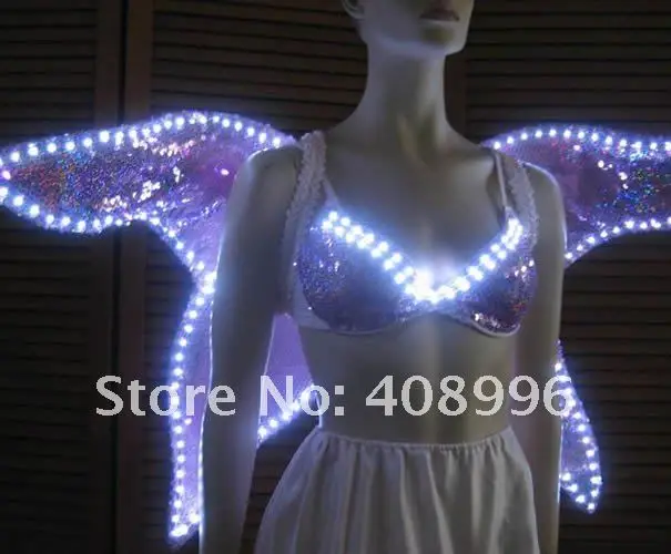 LED световой бюстгальтер и крыло для производительности/Light-Up костюмы/световой костюм