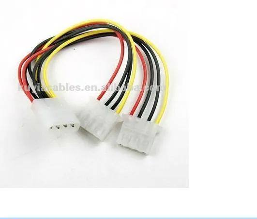 Стандартный 4-контактный Мощность сплиттер 4PIN Y Splitter кабель Мощность ED по 4 pin molex розетки и разбивает его на два