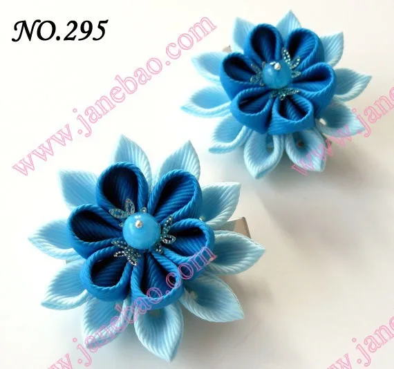 Новые 280 шт. " два слоя Kanzashi цветок заколки моды девушка Bow заколки