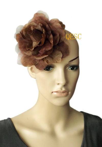 15 см Шелковый цветок для millinery/sinamay шляпа/шляпка для церкви/чародейка, с брошь, заколка для волос, 12 цветов