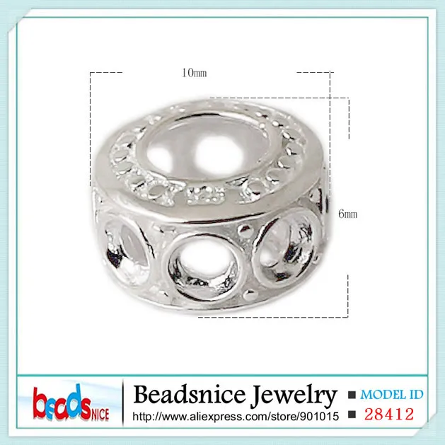 Beadsnice ID28412 чистого серебра 925 полый spacer серебряные бусины Новый ручной работы Европейский бисер продается