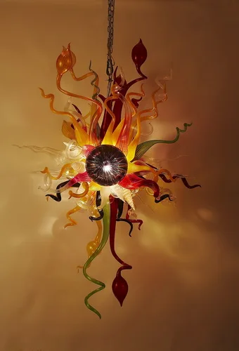 Красивые Современные красочные цветочные люстры ручной выдувный Chihuly стиль канделябр из муранского стекла