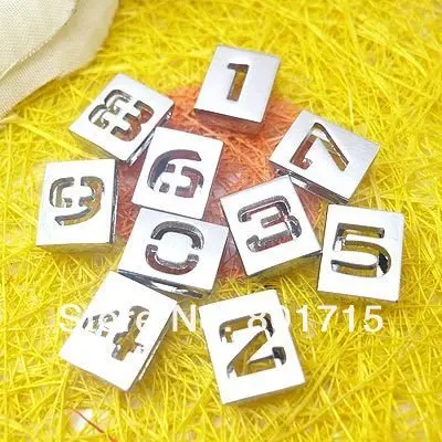 100 шт. 8 мм полые сплава номер DIY chrams