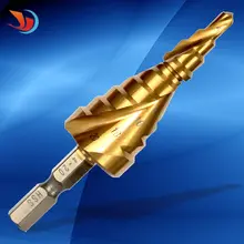 HSS 6542 Hex Shank 4-20MM Spiral Groove Metal Step Cone Drill Bit Stainless Steel Hole Saw Cutter Wood Power Tool
