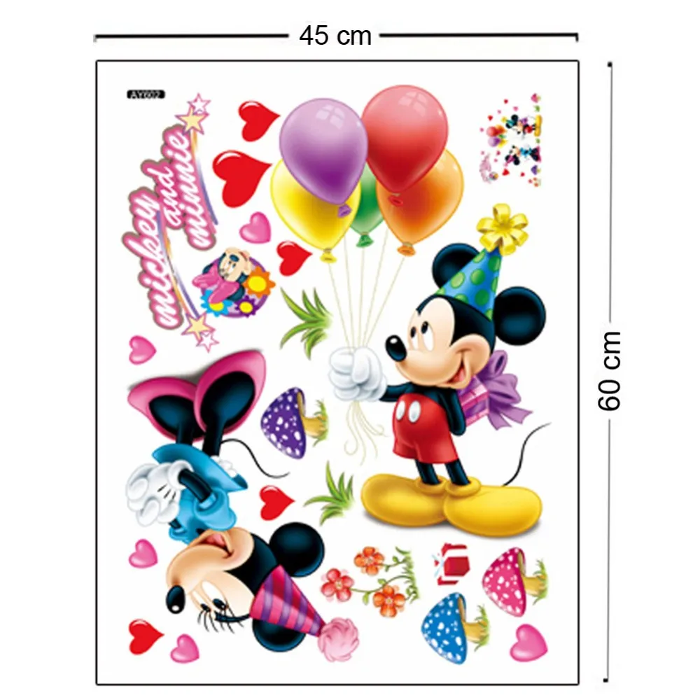 Hot Mickey Mouse Minnie mouse wall sticker children room nursery decoration diy adhesive mural removable vinyl wallpaper XY8126 - Цвет: 10