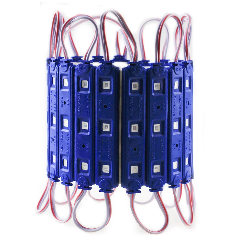 100 шт./лот светодиодный модуль впрыска 5050 SMD 3 светодиодный s водонепроницаемый IP65 DC12V 1,5 вт/шт светодиодные модули