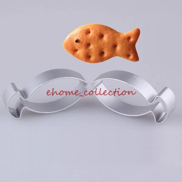 

2Pcs Aluminium Alloy Fish Shape Baking Biscuit Mold Cookie tools Chocalate Cake Cutter Mold Tool Cutter DIY Handmade Bakeware