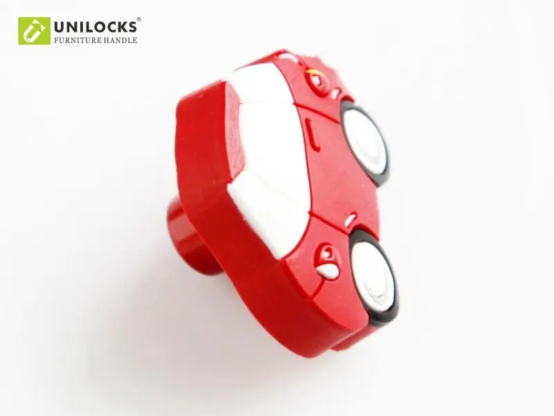 Unilocks 10 шт./лот Цвет Детские мультфильм красный автомобиль Пластик Кухня шкаф и Мебель дверные ручки