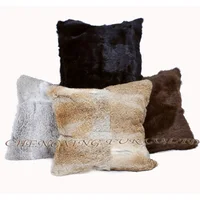 Free Shipping CX-D-39B/Z Soft Classic Genuine Rabbit Fur Cushion 1