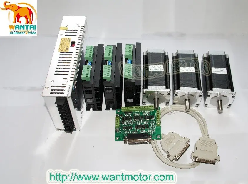 Nema 23 Stepper Motor 425oz-in 3Axis CNC & Driver with 4.2A Peak current, 128 Microstep Mill Control