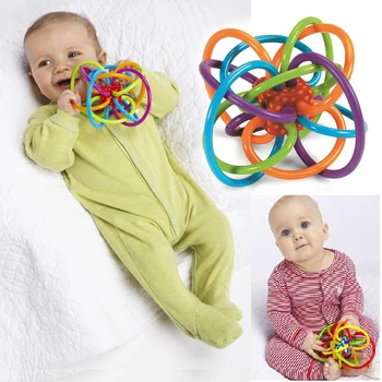 Baby Toy Fun Little Loud Bell Ball Baby ball toy rattles Develop Baby Intelligence Baby Grasping toy Plastic Hand Bell Rattle