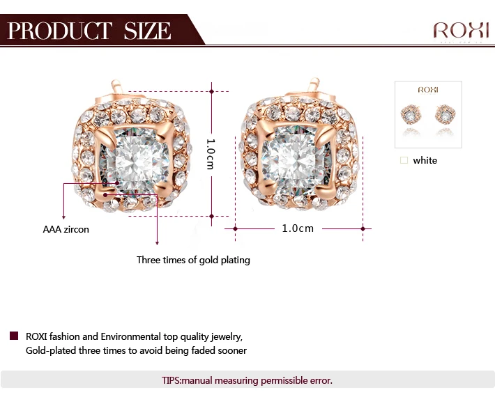 ROXI, роскошные серьги для отдыха, розовое золото, светящиеся CZ ювелирные изделия 2 карата ручной работы ювелирные изделия, 2020026590