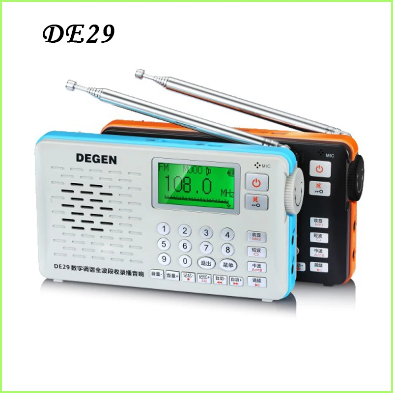 

Hot Degen DE29 FM Radio Digital Tuning Full Band Card Receiver Campus Portable Radio Wholesale Dropshopping Y4217A