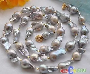 Wholesale_jewelry_wig$ 3" 28 мм СЕРЫЙ БАРОККО КЕШИ REBORN ОЖЕРЕЛЬЕ ПЕРЛЫ