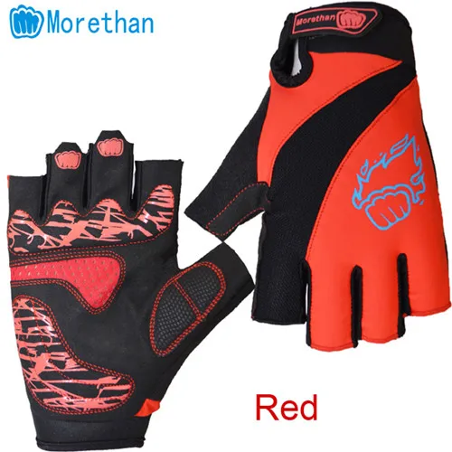 Red Перчатки для велоспорта Morethan, гелевые перчатки с полупальцами для женщин и мужчин, перчатки для горного велосипеда, дышащие велосипедные аксессуары, весенние перчатки для велоспорта - Цвет: Red