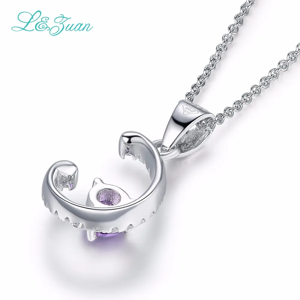 L& zuan "C" Подвеска из стерлингового серебра 925 пробы 0.74ct Подвеска из драгоценных камней модное ожерелье для женщин хорошее ювелирное изделие с серебряной цепочкой подарок
