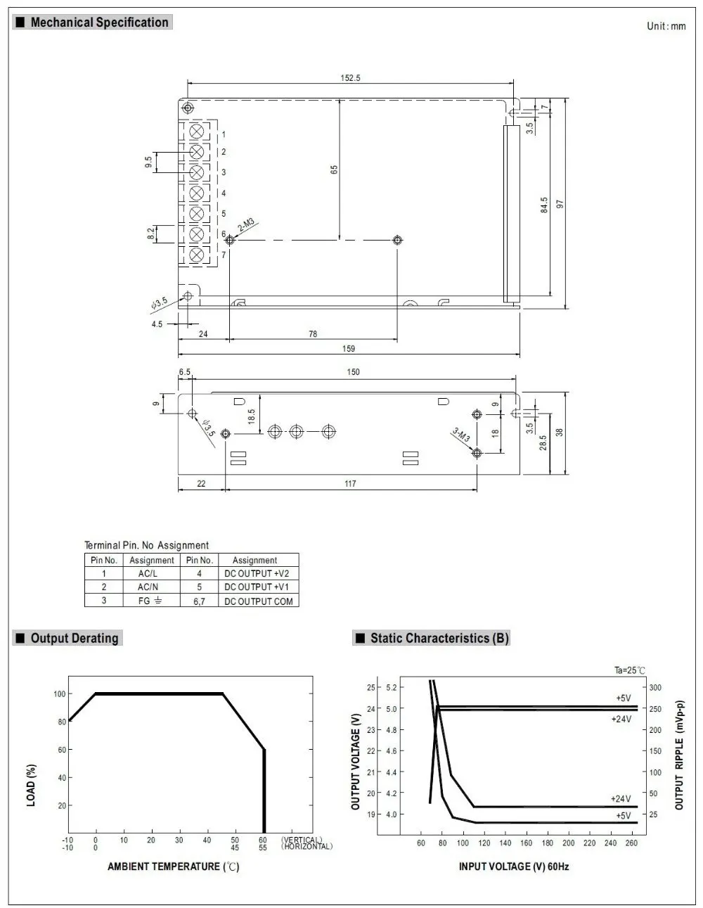 D 60 W B Двойной выход 5 V 24 V импульсный источник питания AC к DC DC3A DC1.8A