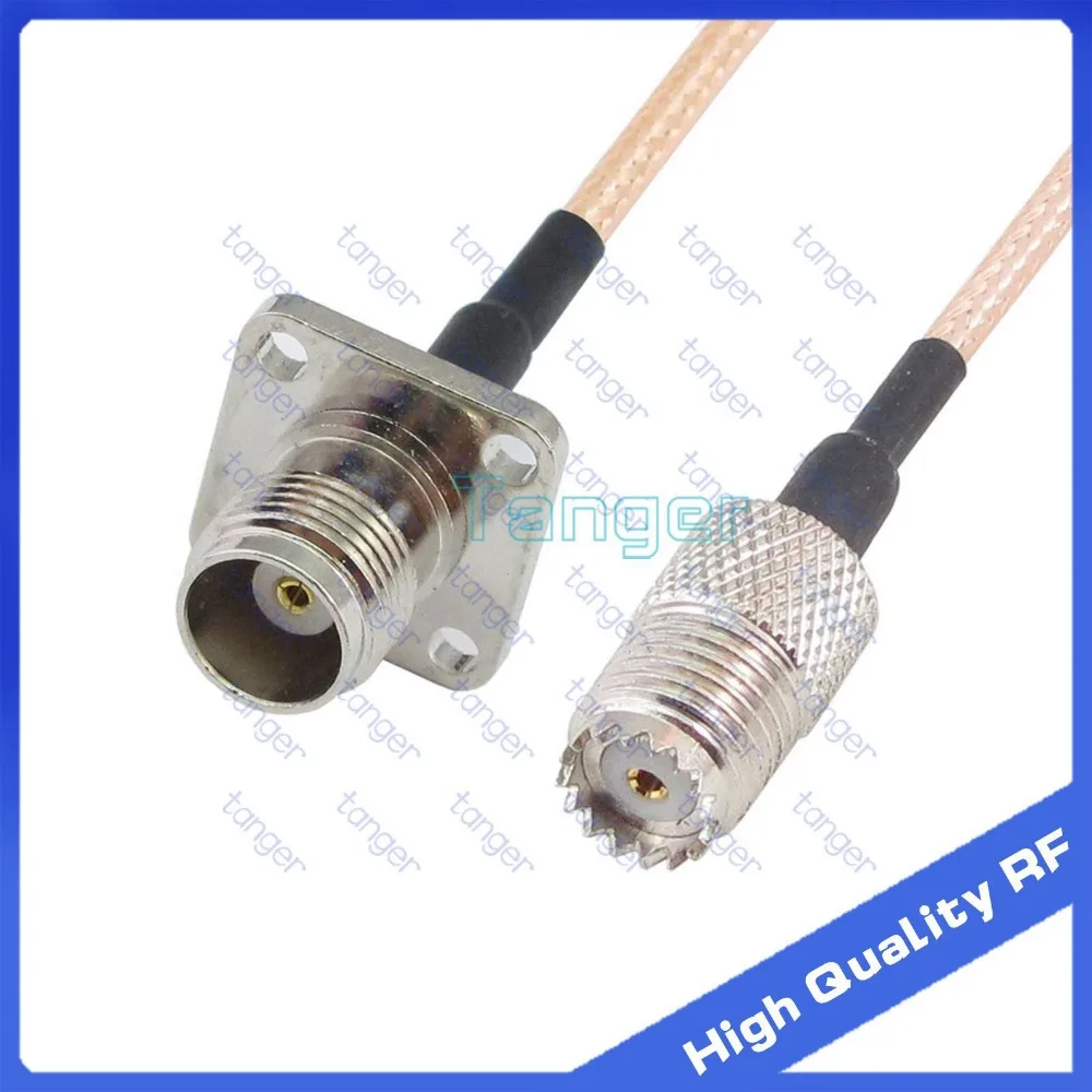 

TNC female 4hole panel to mini UHF female with RG-316 RF Coaxial Pigtail Jumper cable 6" 15cm Tanger High Quality RF cables