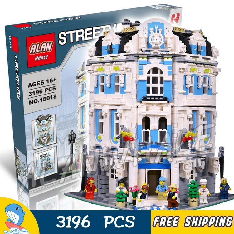 

3196pcs 15018 Creator Expert Sunshine Hotel Modular Building series Kit Model Blocks Toys Office structure Compatible With lego