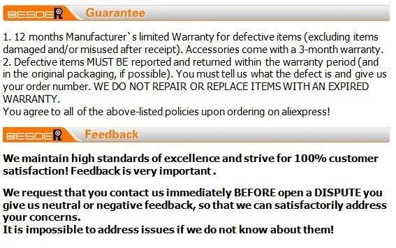 guarantee feedback