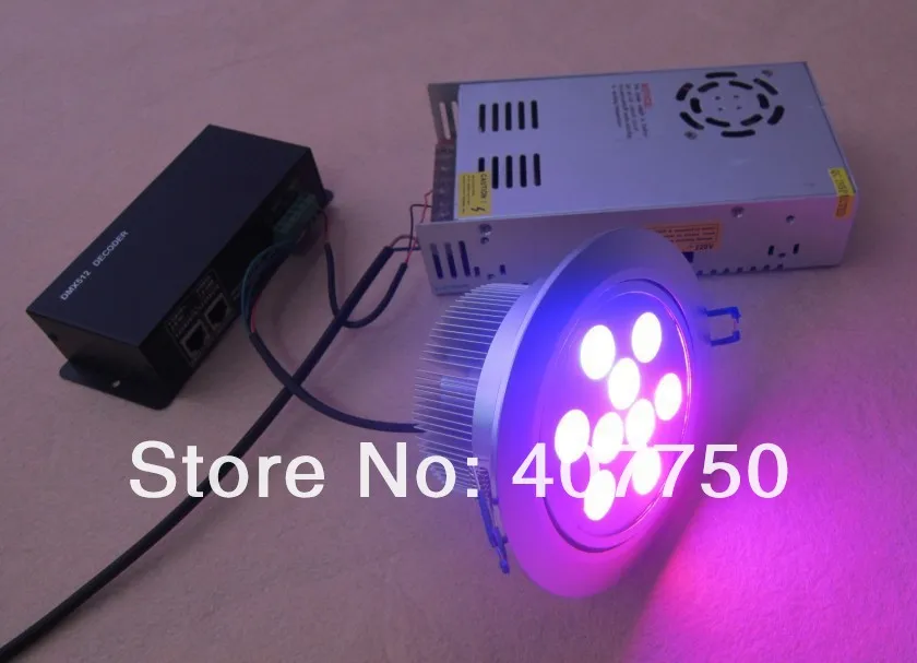 USB dmx cntroler 4 проводное соединение rgb dmx 9X1 Вт Светодиодный потолочный светильник DC 12 В используется для дома для гостей