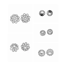 50 шт., нержавеющая сталь, цветы, бусины, колпачки для ювелирных изделий и компоненты, полые колпачки, подходят для DIY аксессуаров, ювелирных изделий