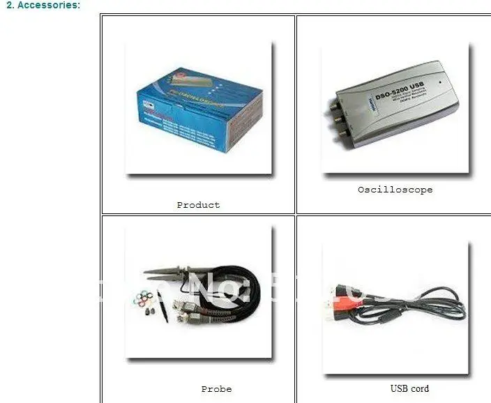 DSO 5200 USB для ПК цифровой запоминающий осциллограф 200 МГц 200 мс/с DSO-5200