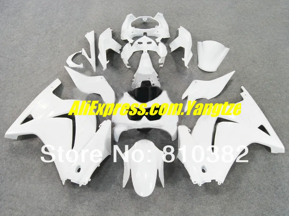 ABS Комплект белой обшивки для KAWASAKI Ninja ZX250R ZX-250R 2008 2012 ZX 250R EX250 08 09 10 11 12 материалы для инжекционного литья комплект