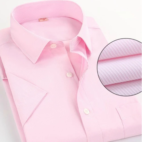 Summer Plus Size 10 Colors Business&Casual Men Dress Shirt Short Sleeve Shirt Solid Color Slim Fit Man/Boy Shirts YN541 - Цвет: DX1403