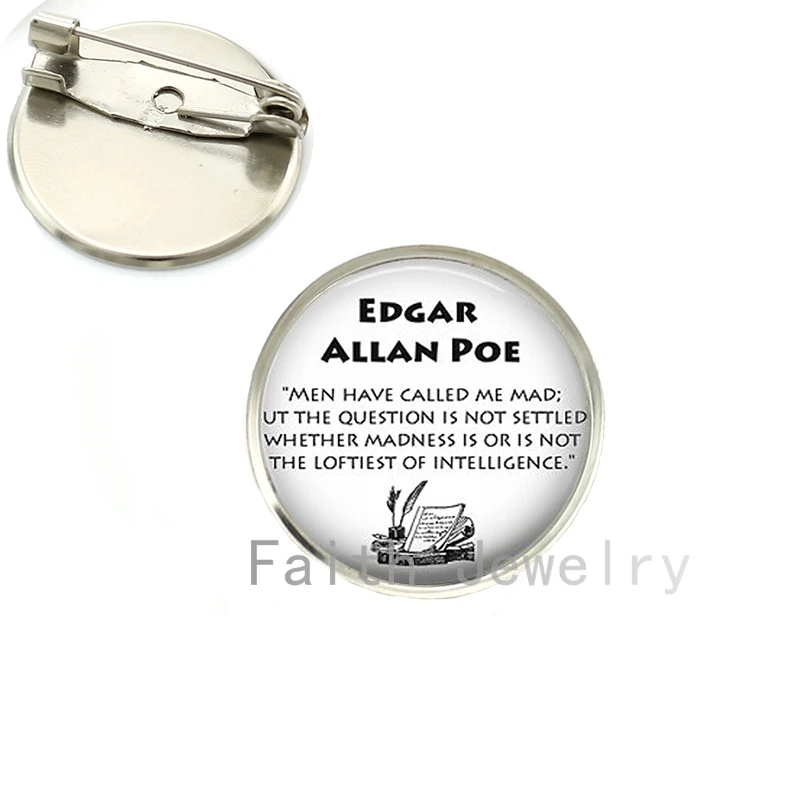 08 TAFREE Edgar Allan Poe, цитата книги и ворон, броши на булавке, Готическая модная брошь, Посеребренная, подарки ручной работы, ювелирные изделия NS145 - Окраска металла: 08