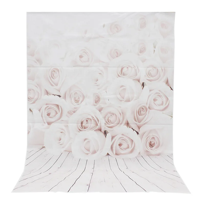 

3x5ft Vinyl White Rose wood Wall Floor Photography Background For Studio Photo Props Photographic Backdrop Cloth 1 x 1.5m