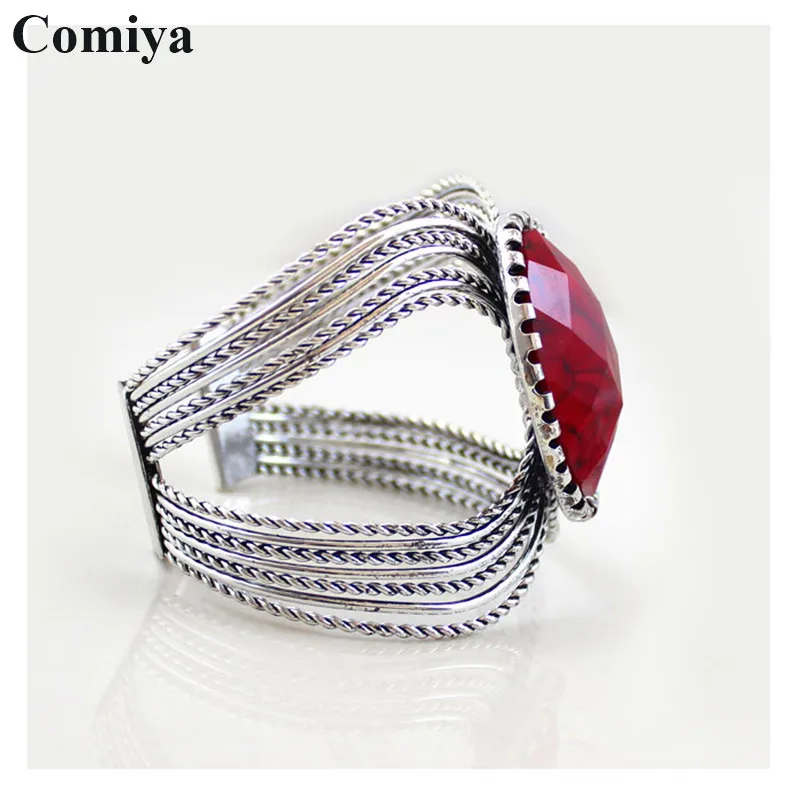 Летний Браслет bijoux выдалбливают pulseiras femininas открытый большой камень манжеты широкие браслеты на запястье для женщин joyas ювелирные изделия