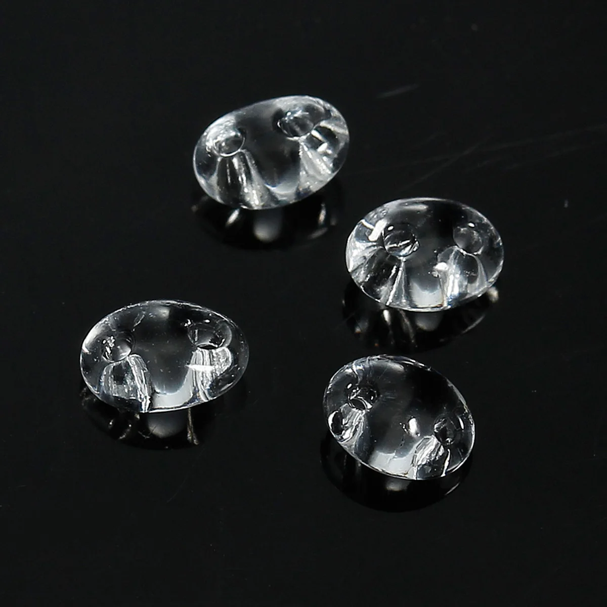 DoreenBeads(японский импорт) стеклянный бисер с двумя отверстиями, прозрачный около 5 мм x4mm-5mm х3 мм, отверстие около: 0,8 мм, 10 грамм(около 17 шт/грамм
